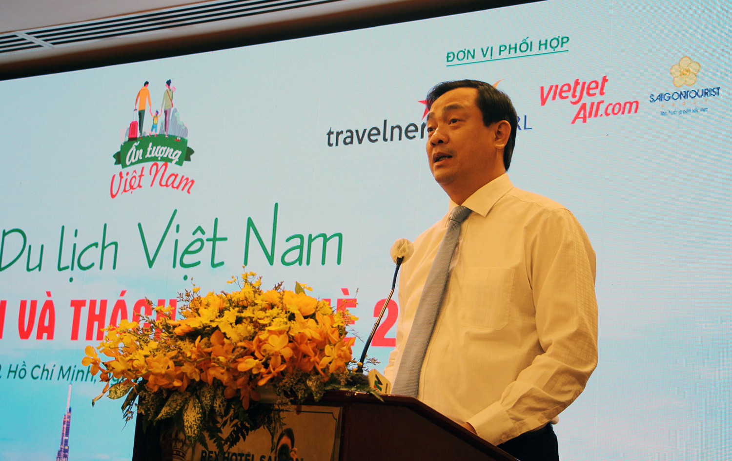 Tổng cục trưởng Tổng cục Du lịch Nguyễn Trùng Khánh phát biểu tại Hội thảo